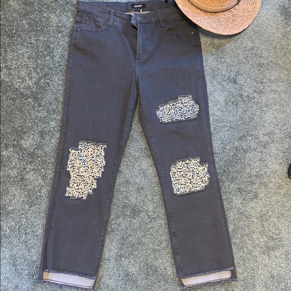 DKNY Med Gray Cropped Jeans